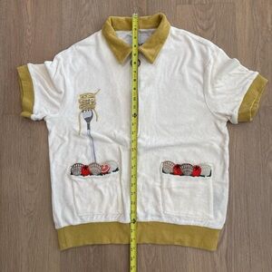 Tombolo Cotton pasta swim coverup shirt - Medium